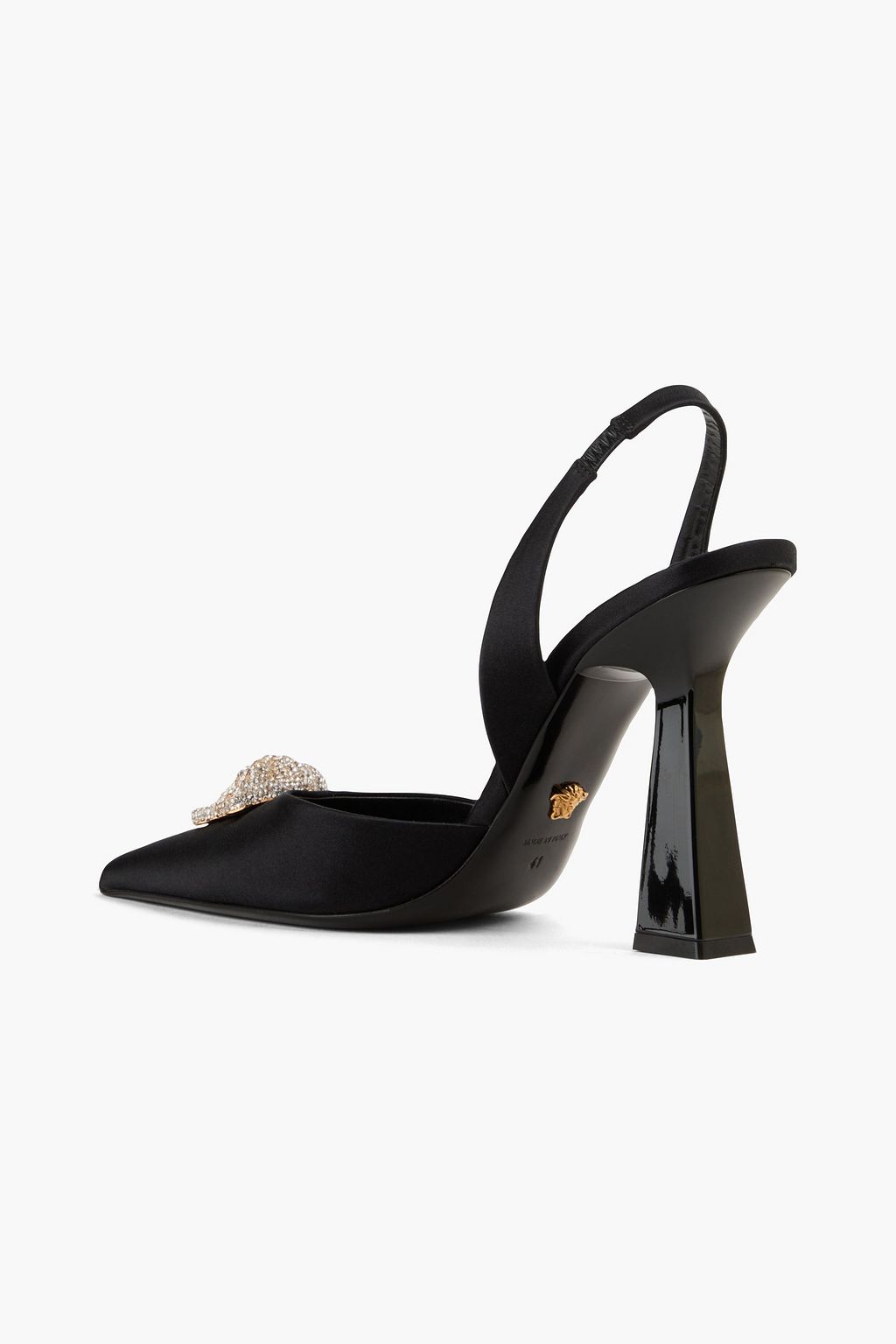 VERSACE Embellished satin pumps