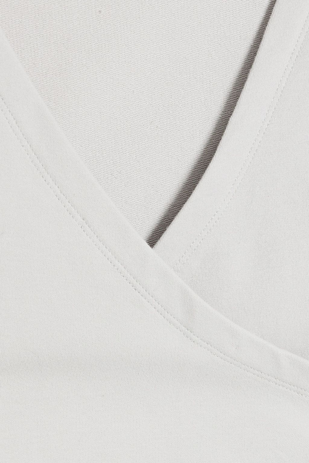 IRO Rokah wrap-effect French cotton-blend terry midi dress