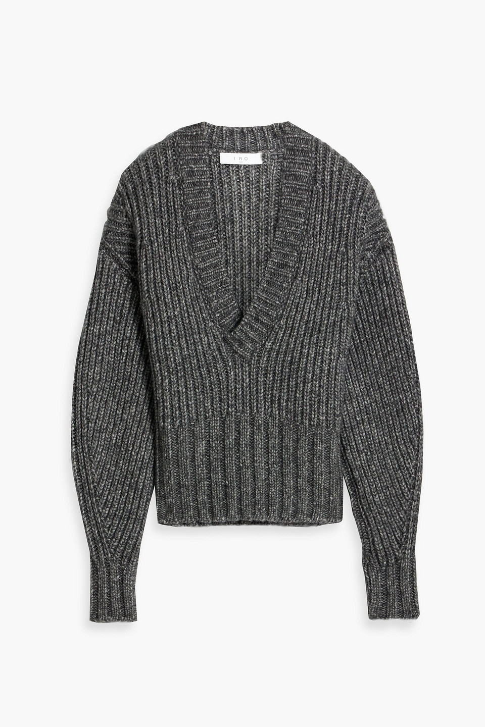 Iro Ewenn Ribbed Alpaca, Wool And Cotton-blend Sweater In Anthracite