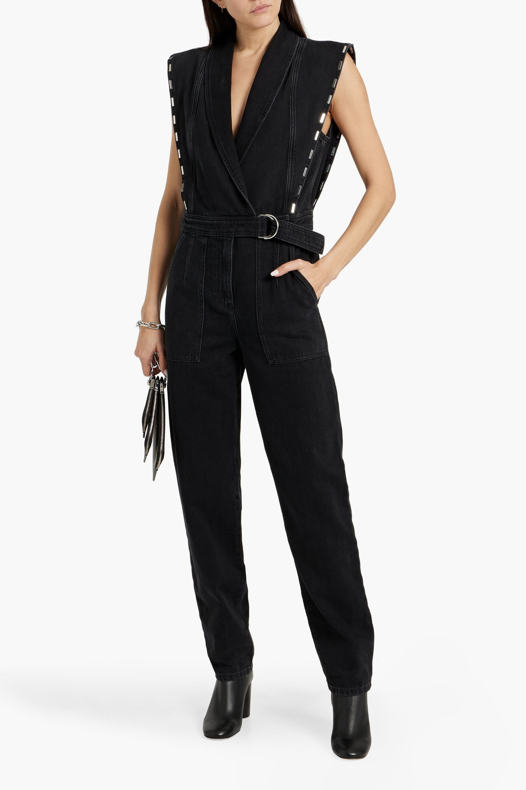 IRO Bilae embellished denim jumpsuit