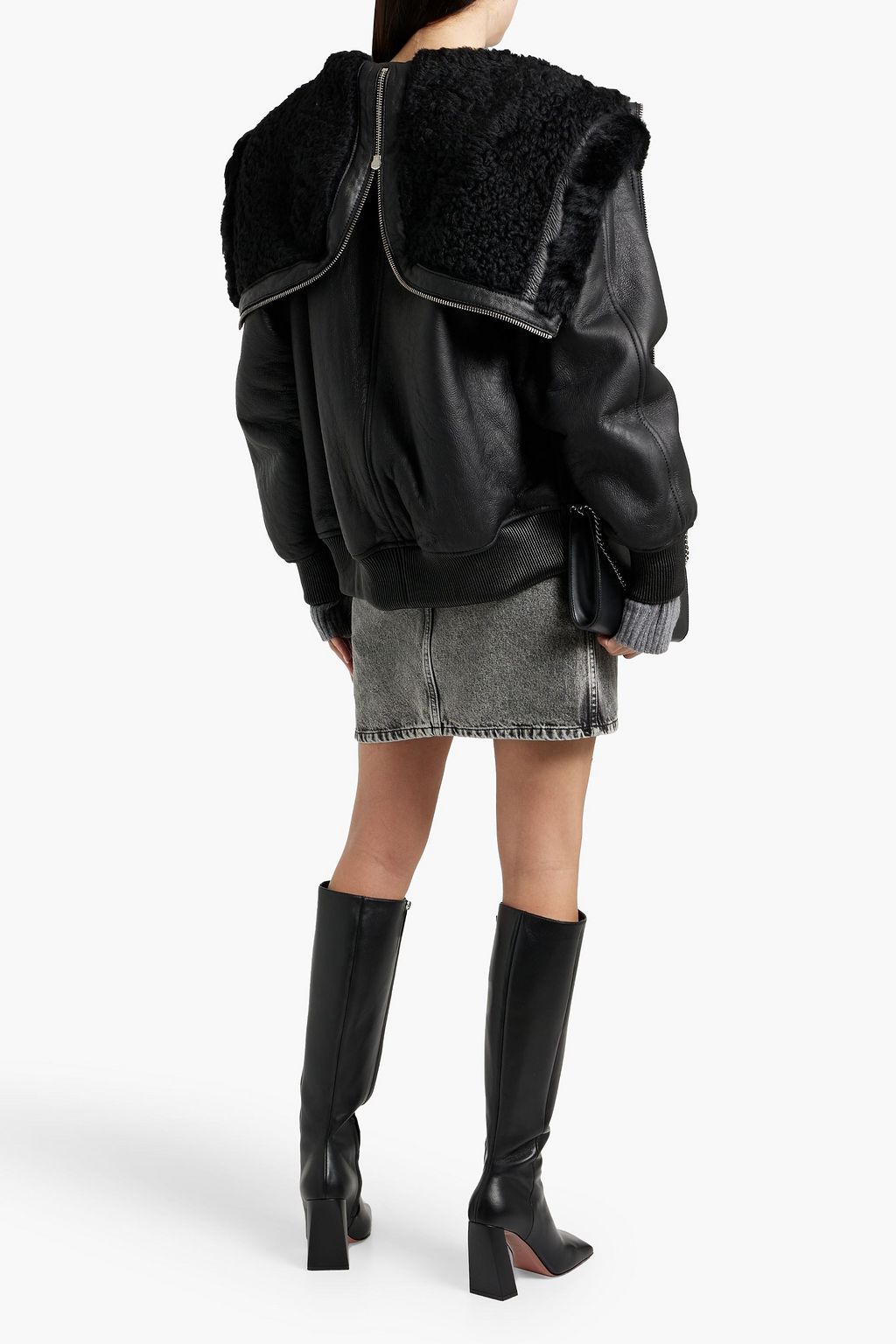 IRENE FUR HOODED LEATHER JACKET - メルカリ