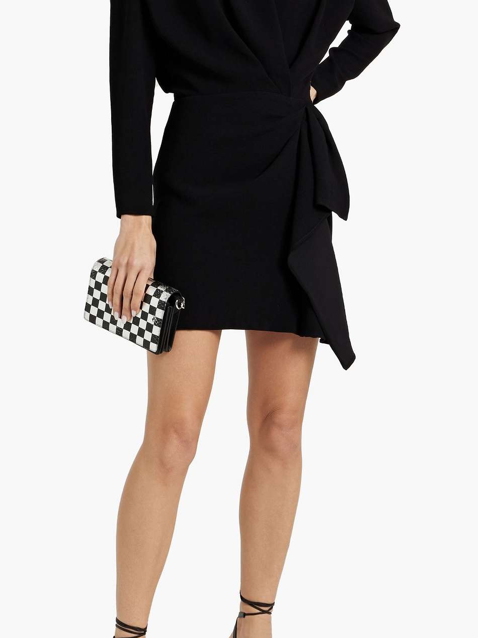 mitzi draped crepe mini dress