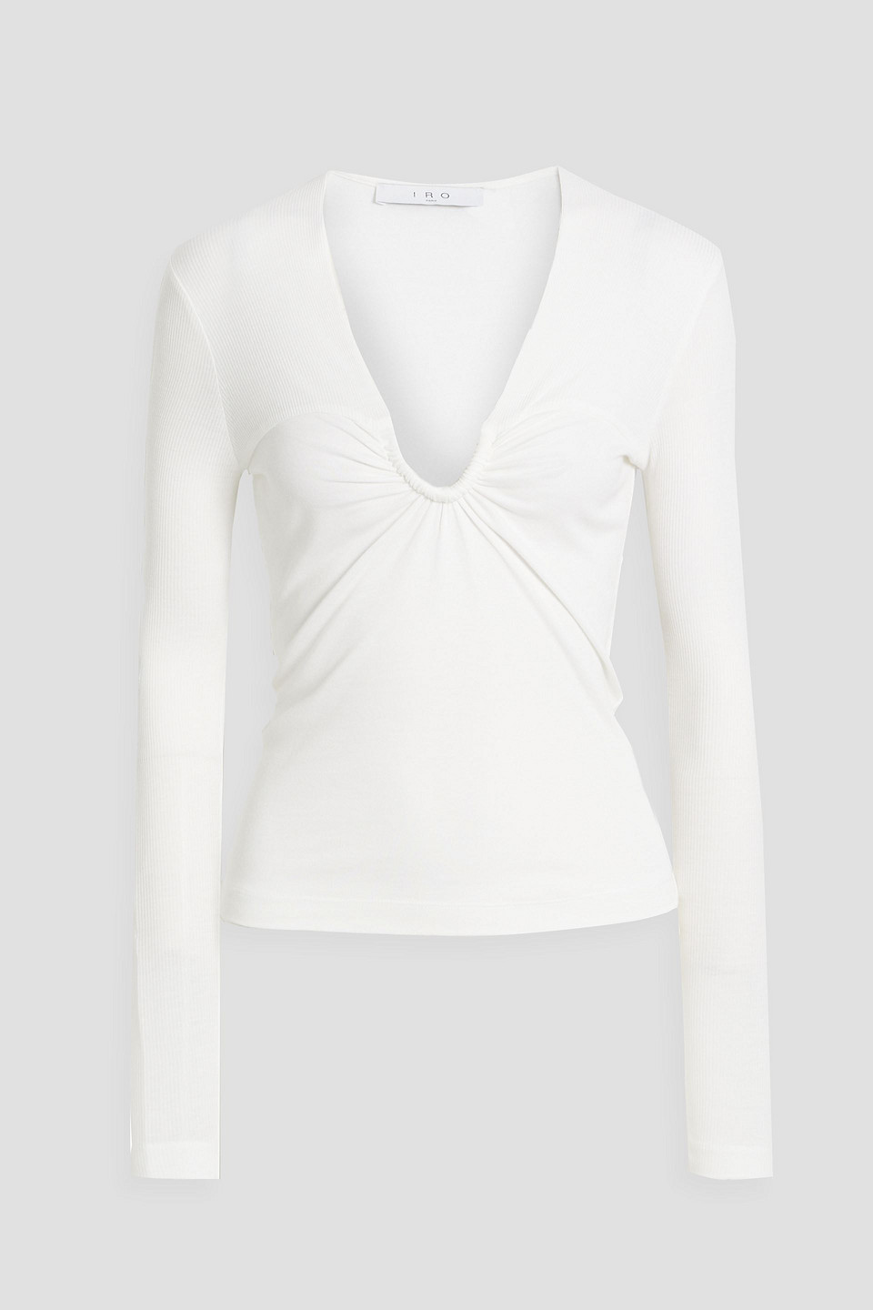 Iro Hallya Ribbed Jersey Top In White