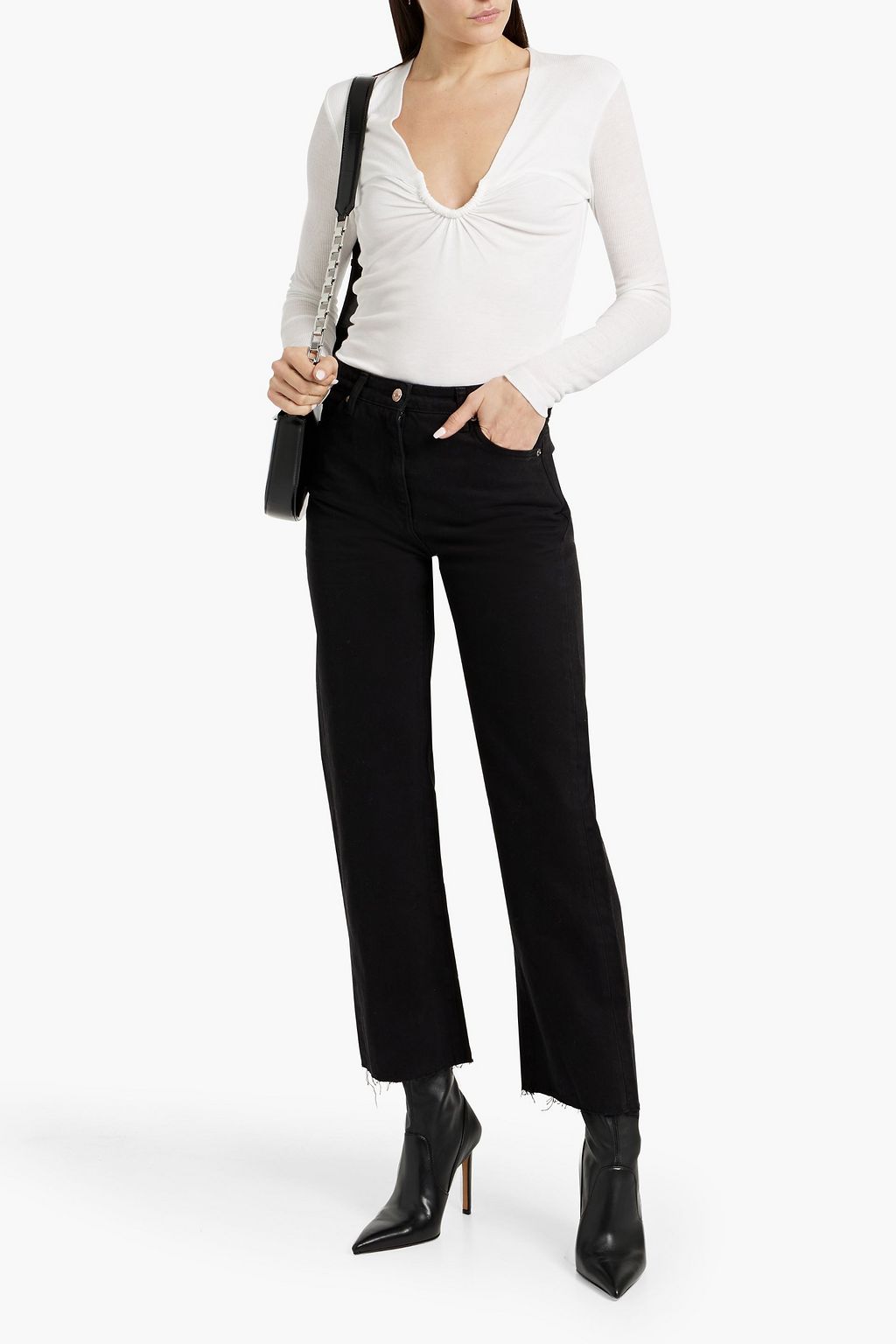 IRO Hallya ribbed jersey top