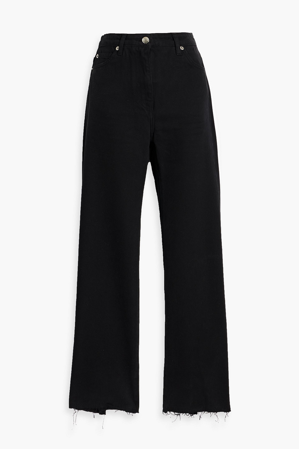 Briol frayed high-rise straight-leg jeans