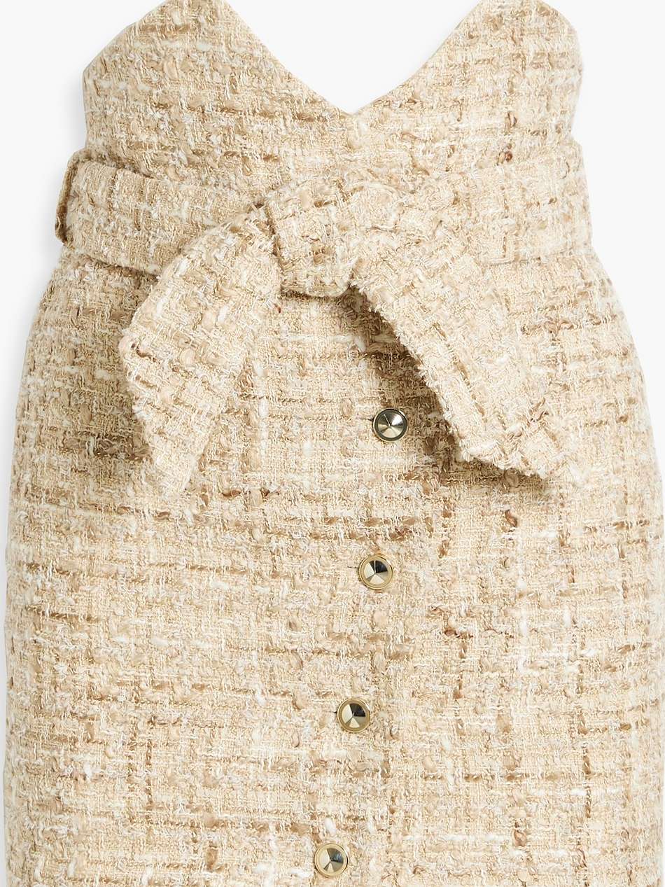 tomia belted metallic tweed mini skirt
