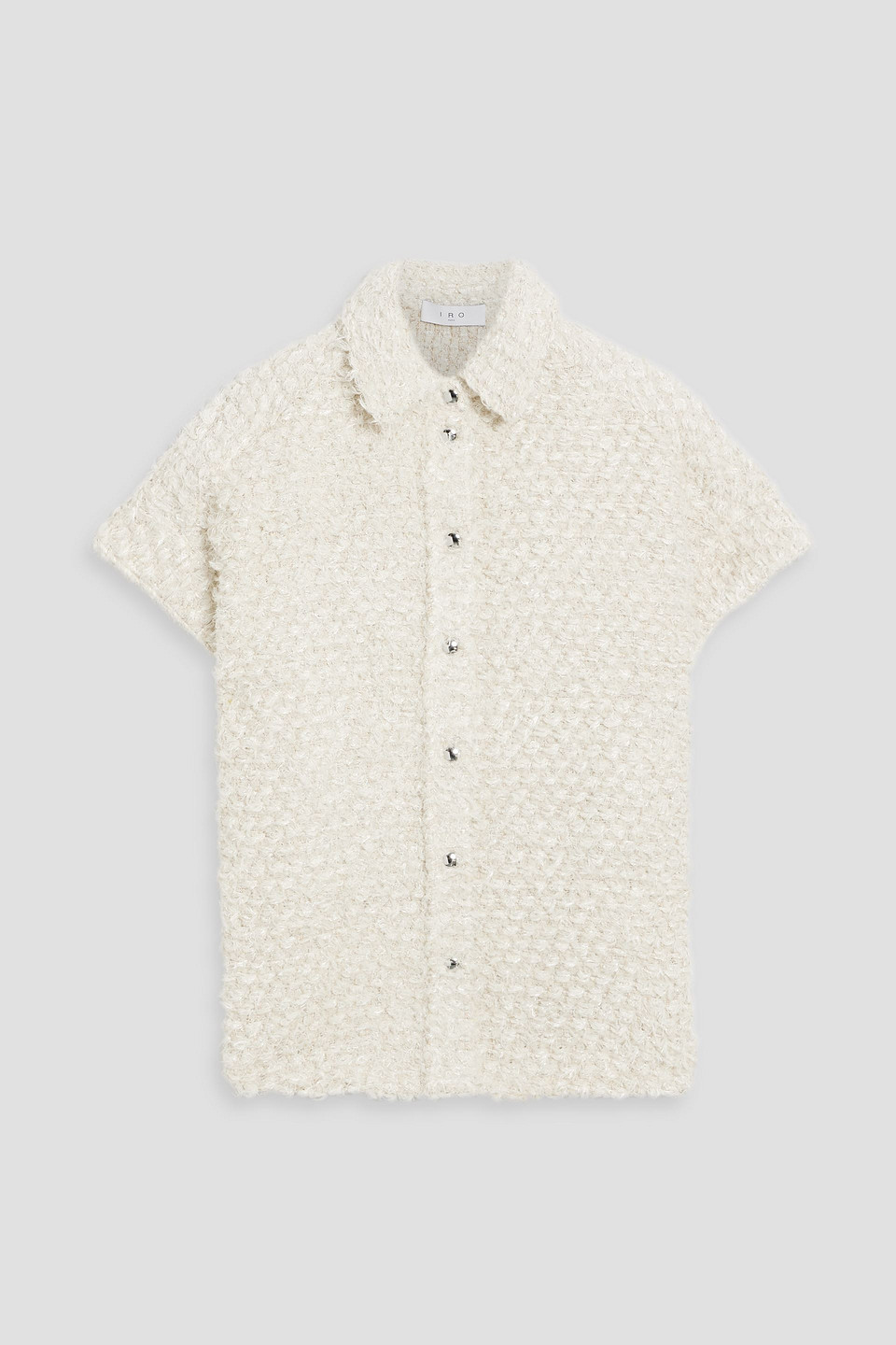 Iro Santos Bouclé-tweed Shirt In Ecru