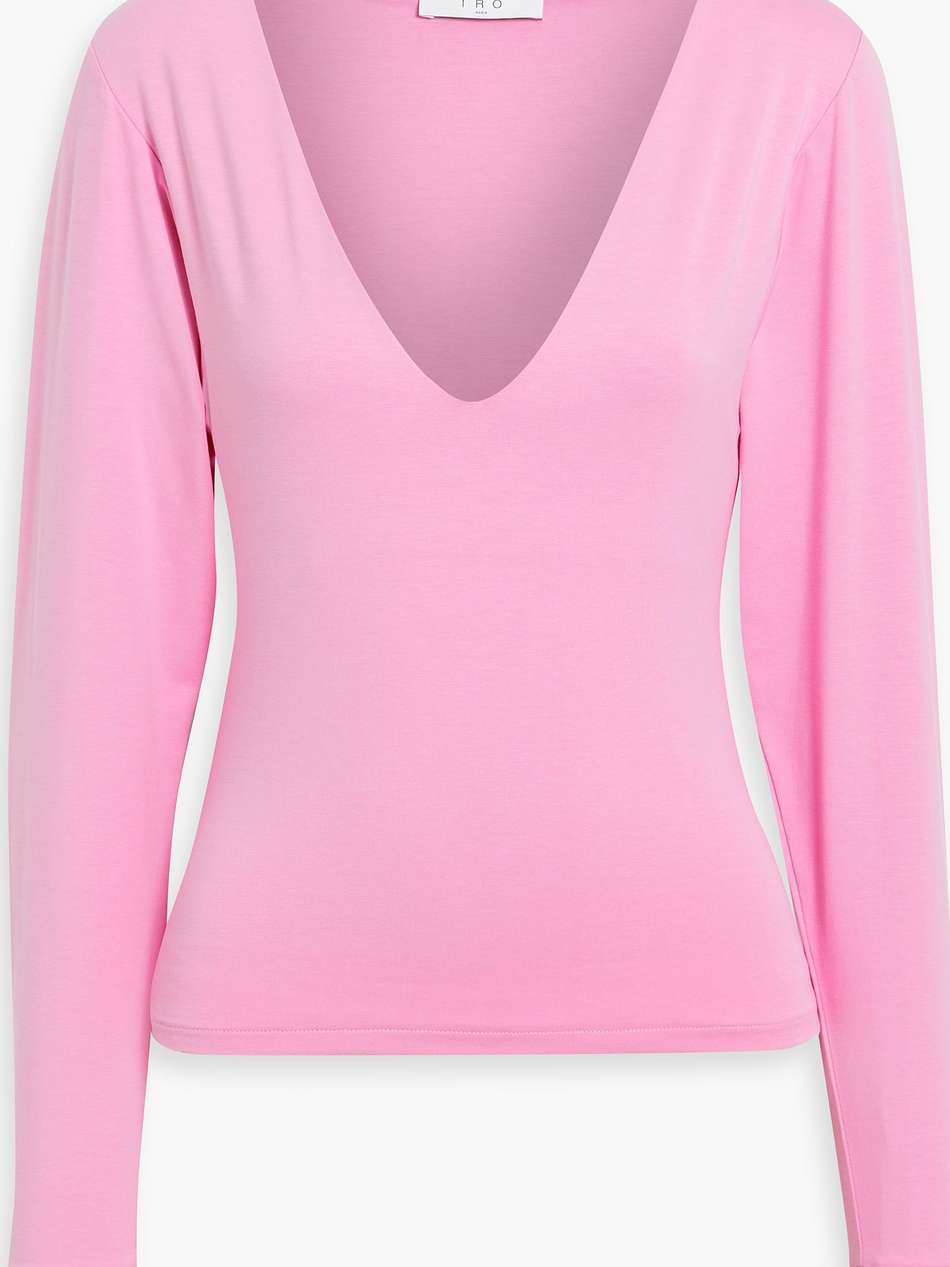 jenio cutout lyocell-blend jersey top