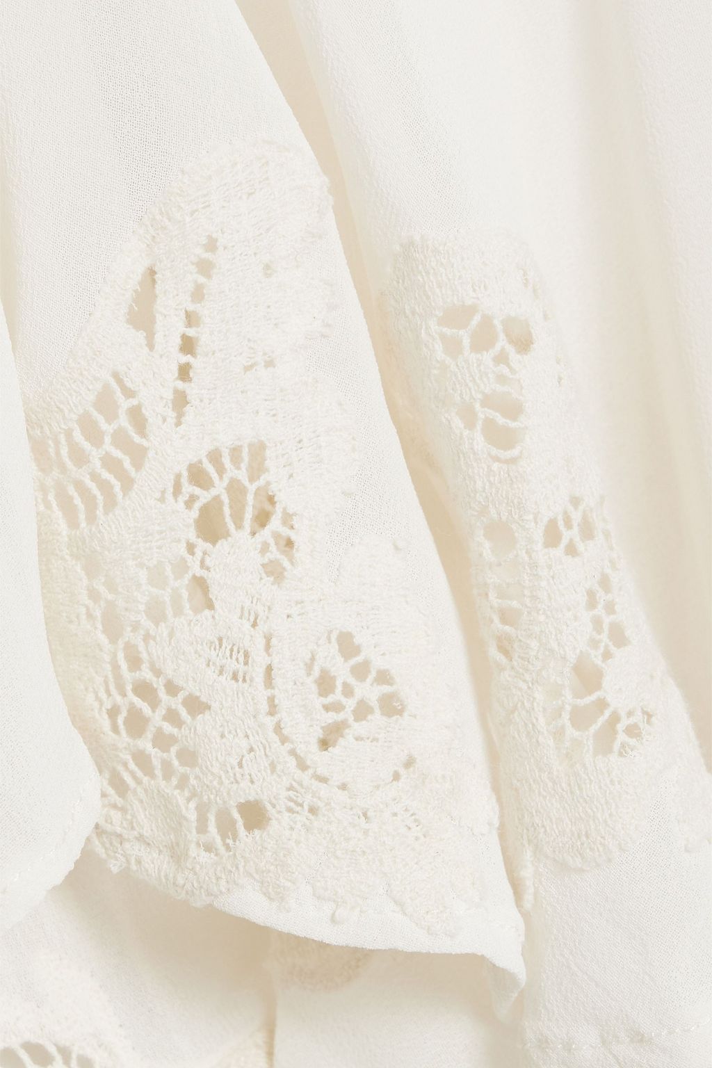 IRO Lalia crocheted lace-paneled chiffon blouse