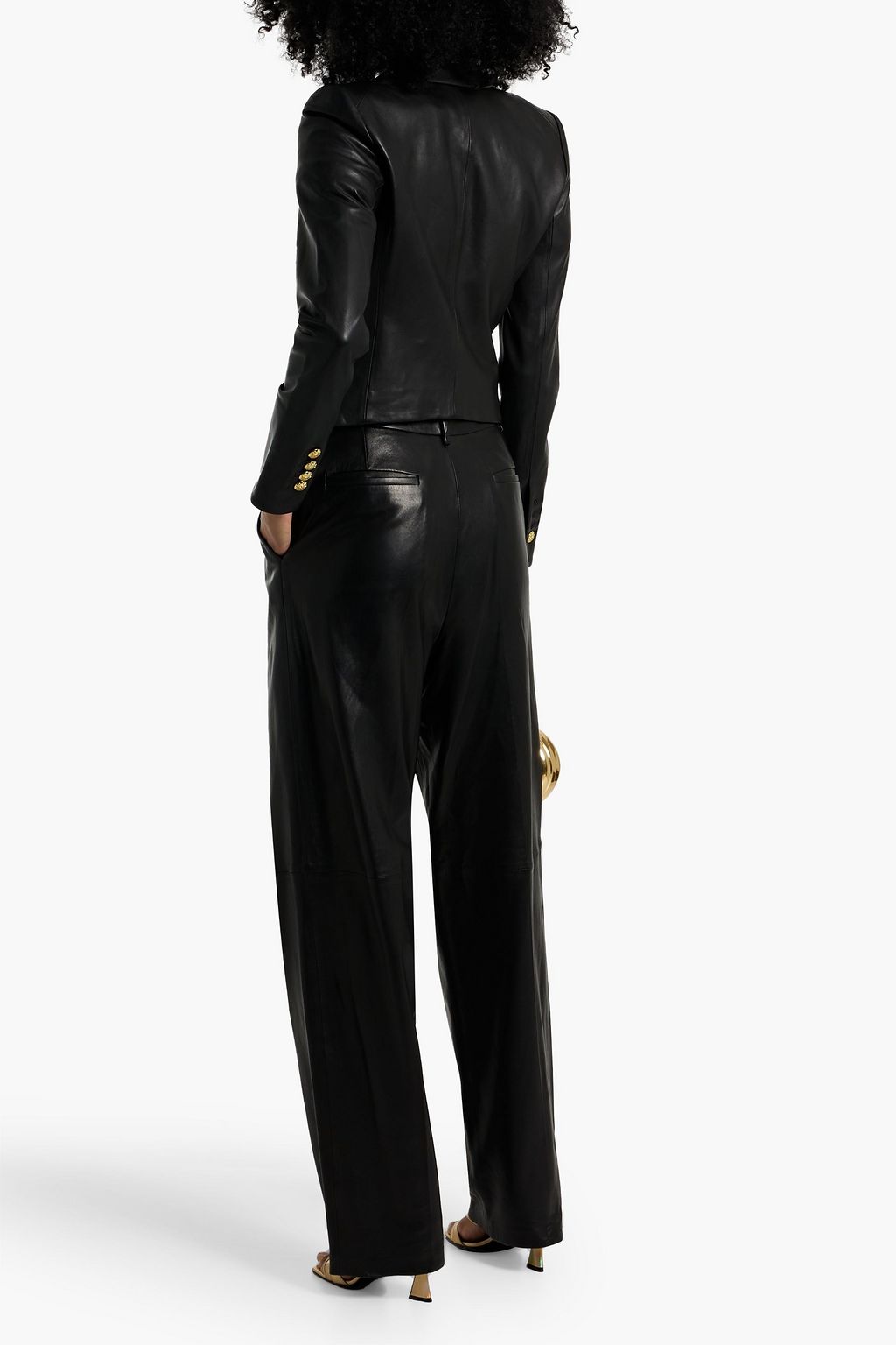 VERONICA BEARD Cooke Dickey button-embellished leather blazer