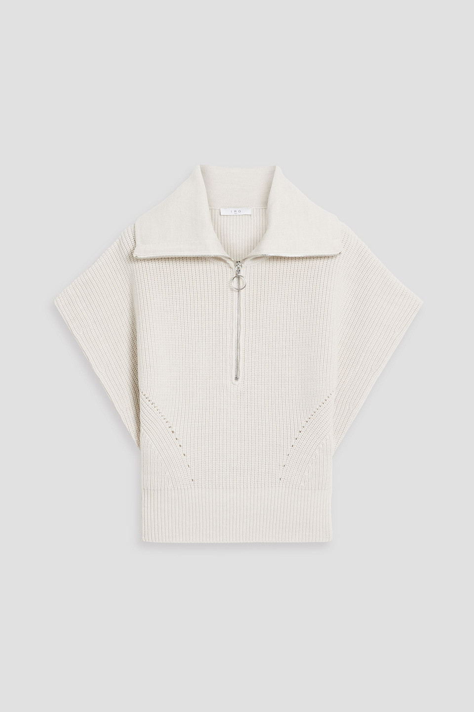 Iro Avona Ribbed Wool Half-zip Sweater In Off-white