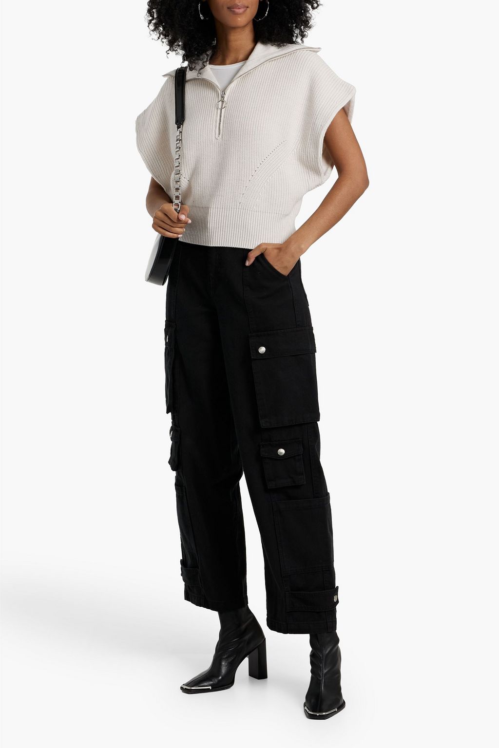 IRO Avona ribbed wool half-zip sweater