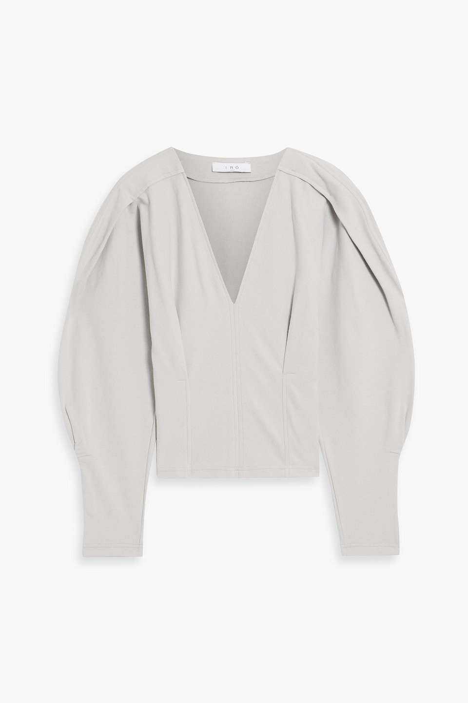 Iro Roqui French Cotton-blend Terry Top In Light Gray