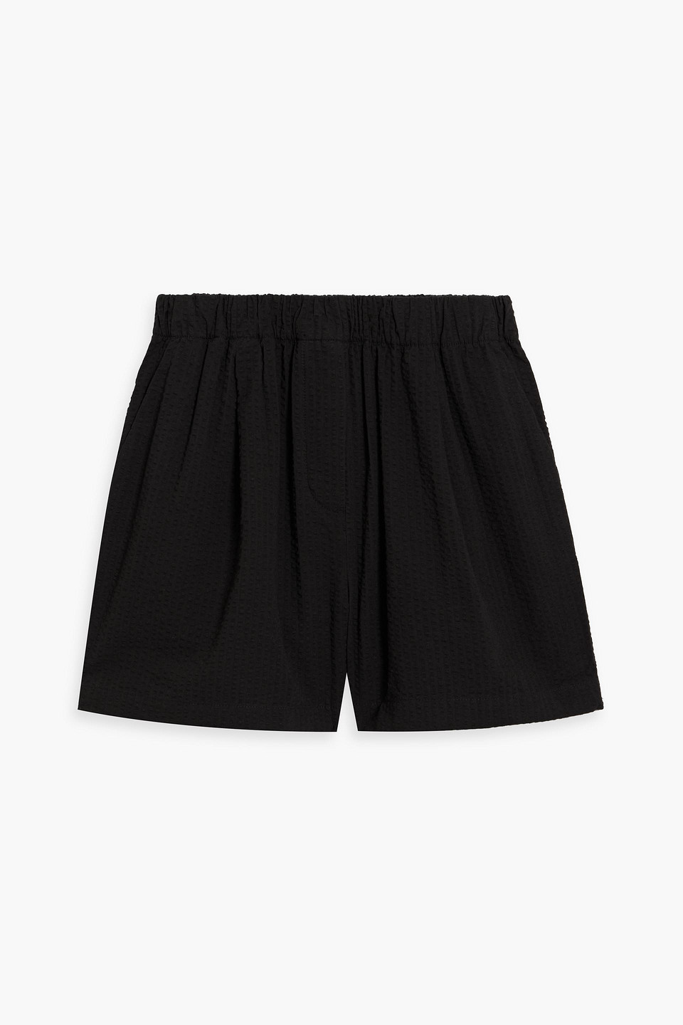 Solid & Striped The Rois Cotton-seersucker Shorts In Black
