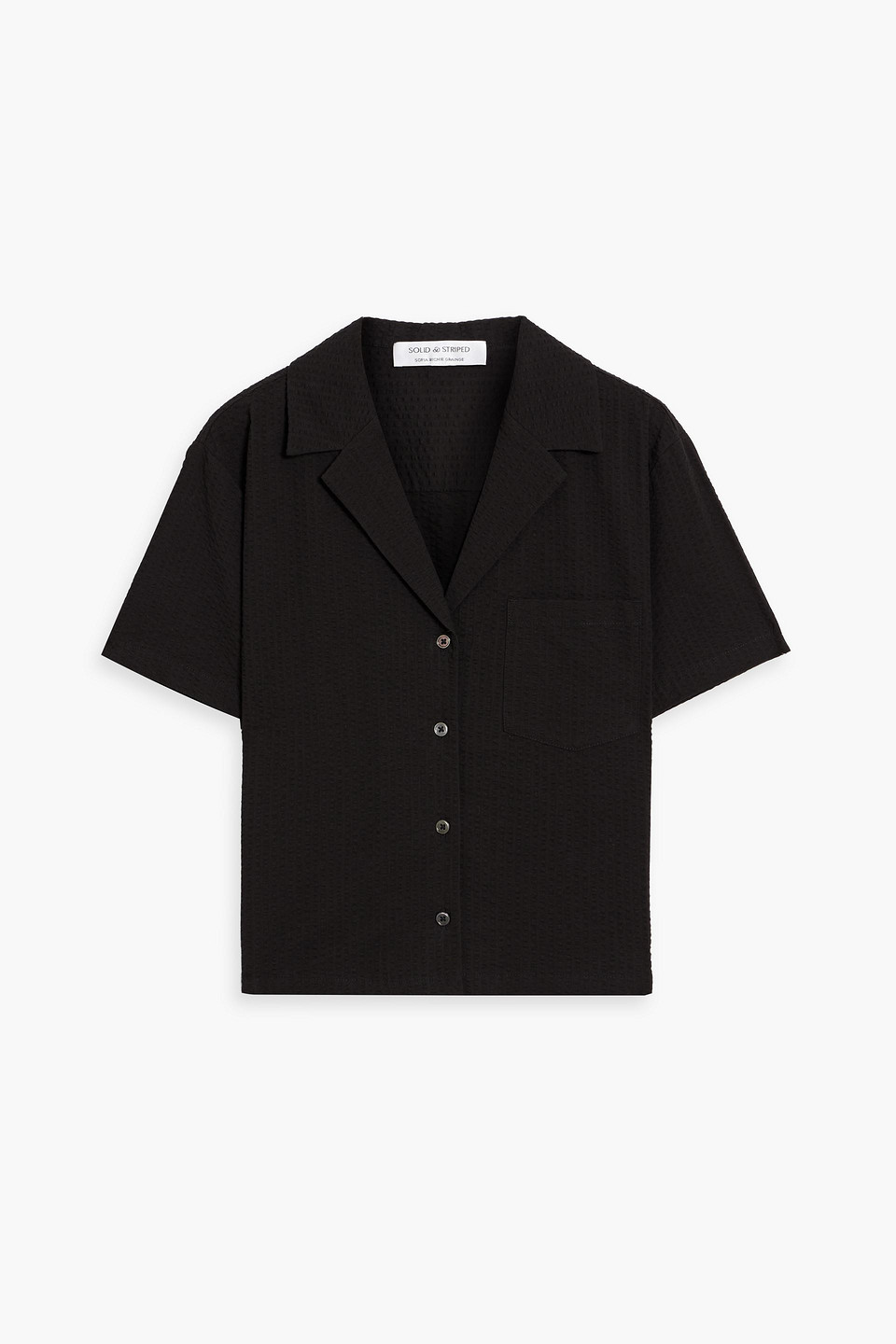 Solid & Striped The Brandy Cotton-seersucker Shirt In Black