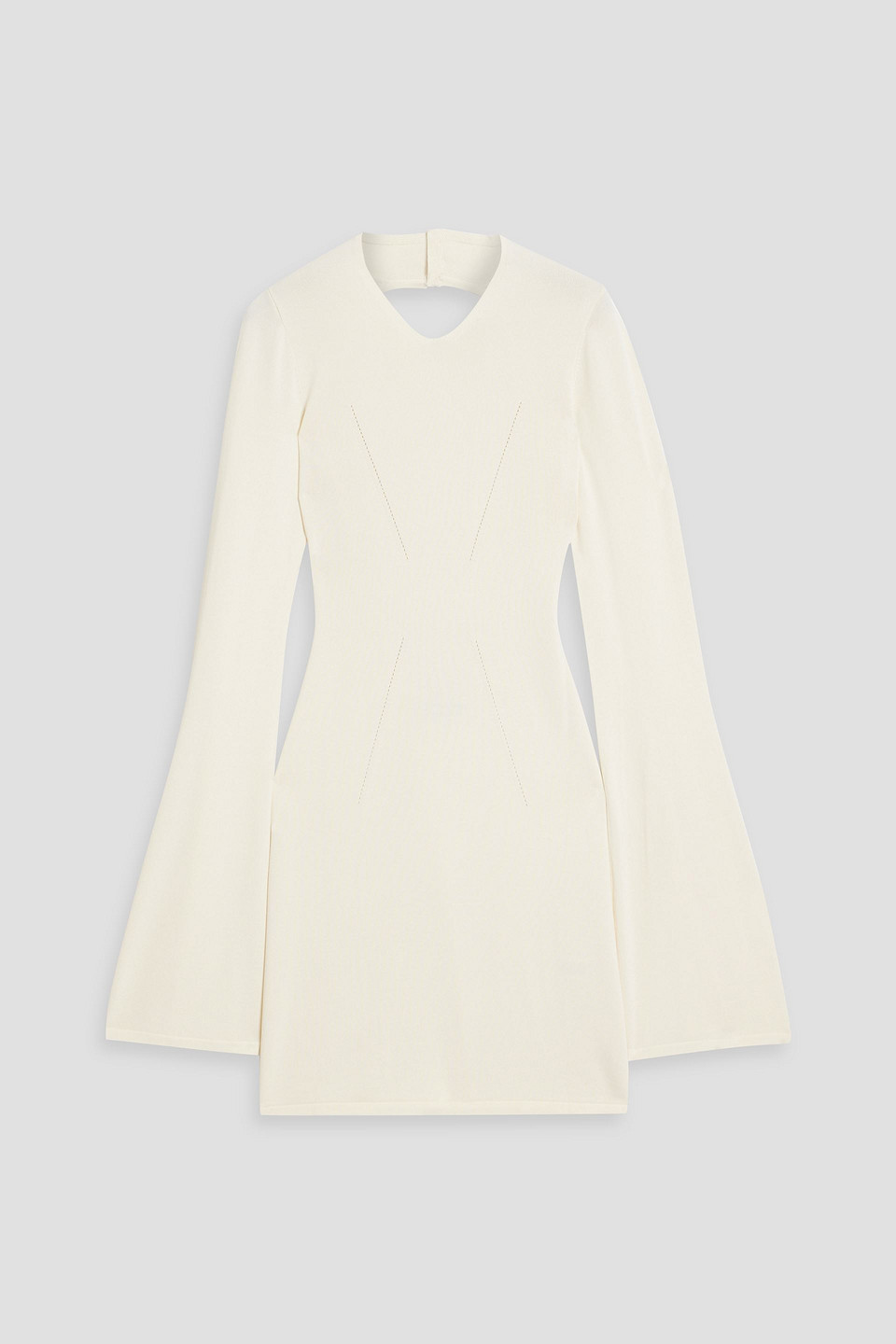 Solid & Striped The Narcia Cutout Stretch-knit Mini Dress In Ivory