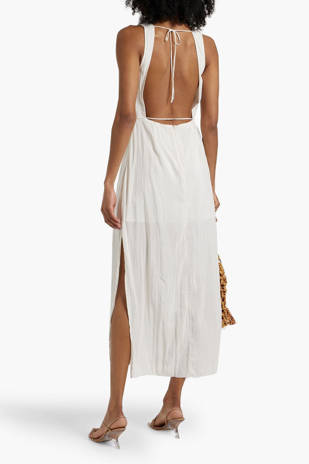 SOLID & STRIPED The Lou crinkled crepe de chine midi dress