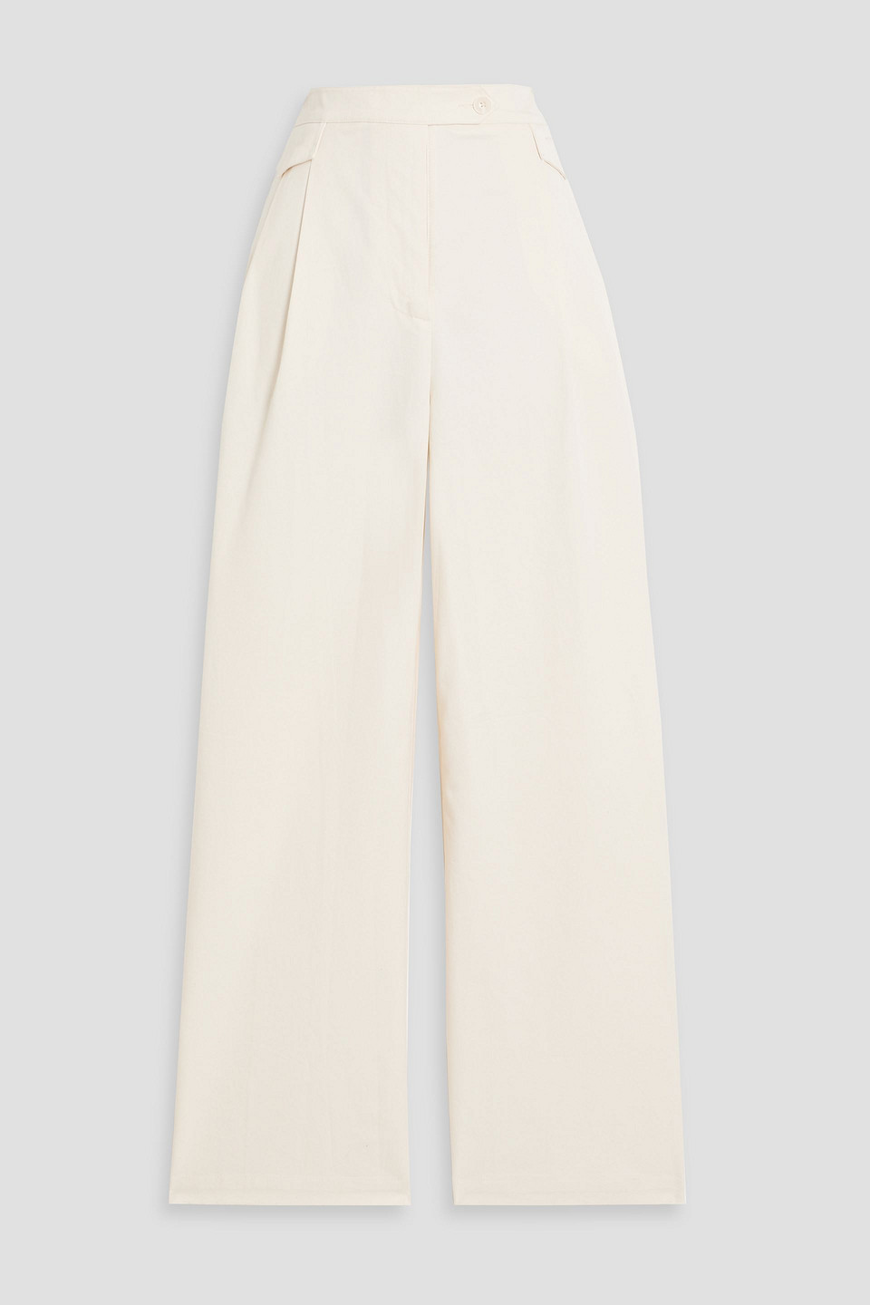Solid & Striped The Tori Cotton-twill Wide-leg Pants In Cream