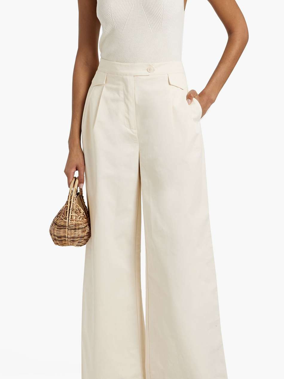 the tori cotton-twill wide-leg pants