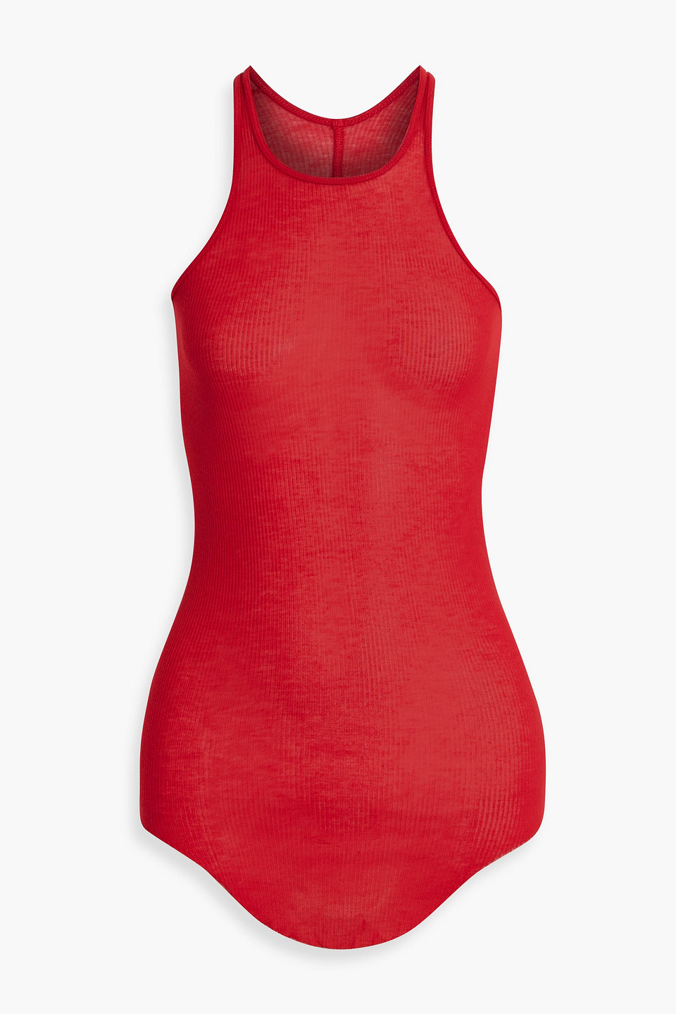 Rick Owens Ribbed Jersey Tank In Red