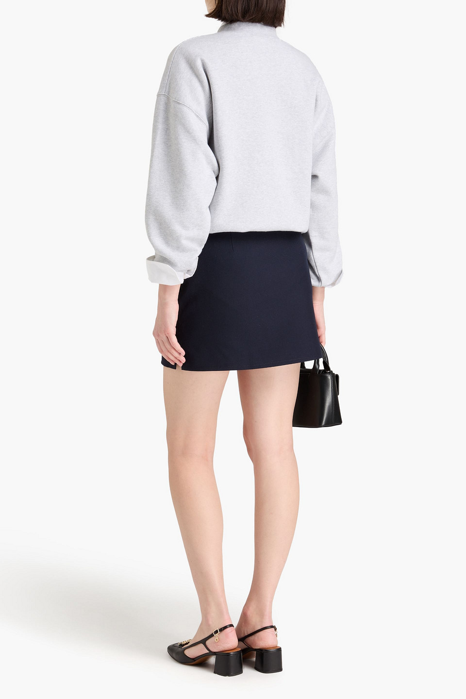 Sandro Minirock Aus Twill Aus Einer Wollmischung In Nachtblau