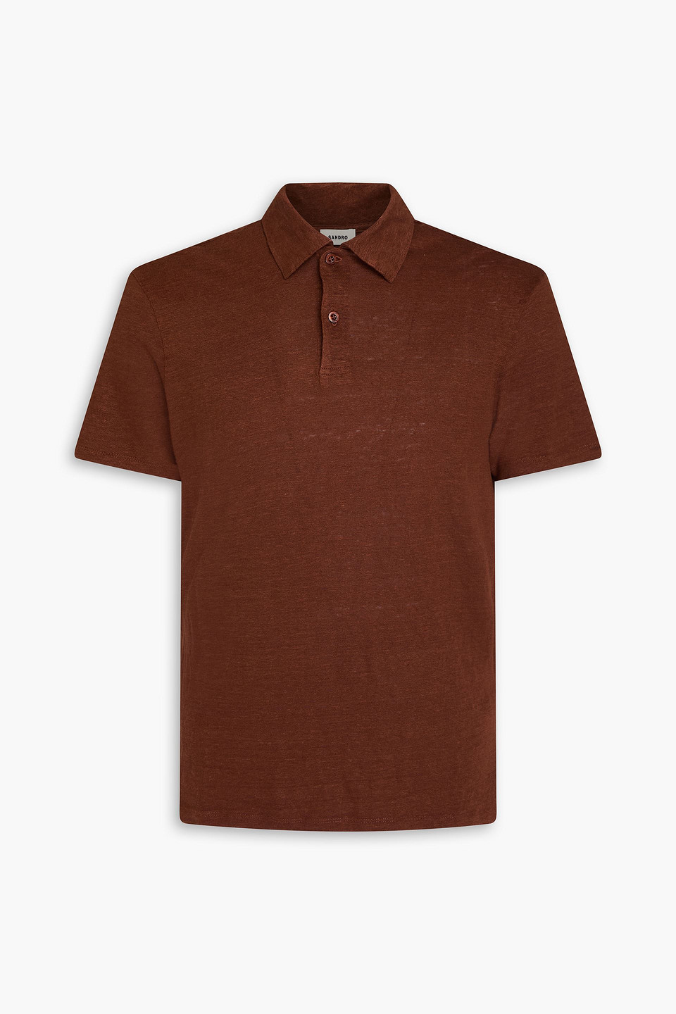 Sandro Poloshirt Aus Leinen In Braun