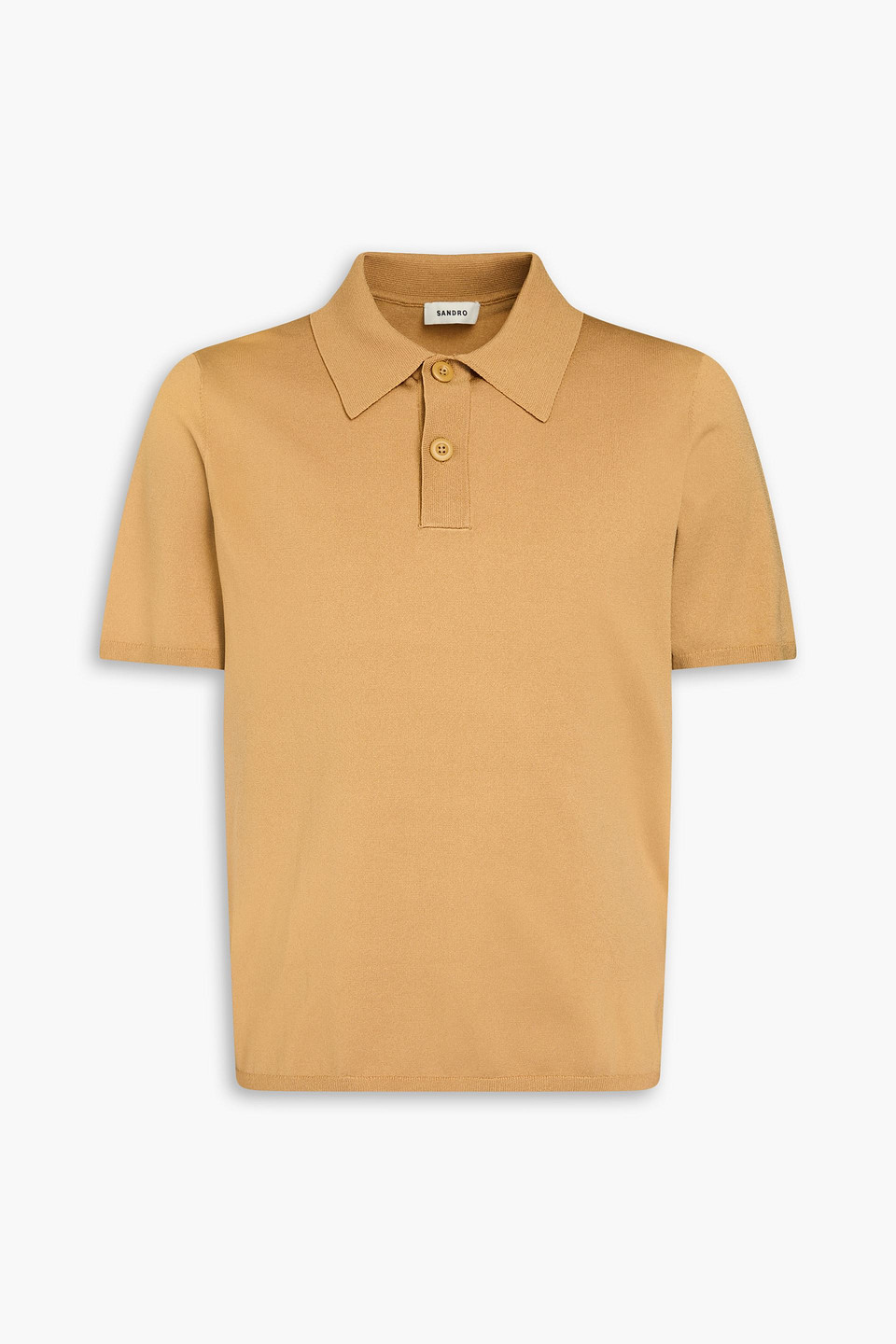 Sandro Poloshirt Aus Strick In Sandfarben