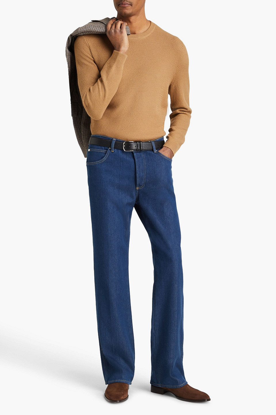 Sandro Pullover Aus Einer Wollmischung In Camelfarben