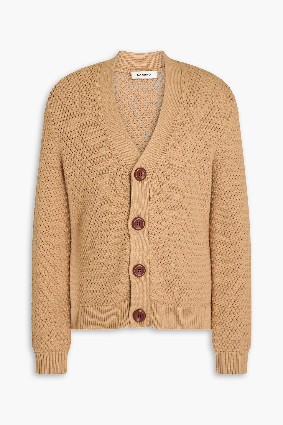 Sandro Cardigan Aus Baumwolle In Camelfarben