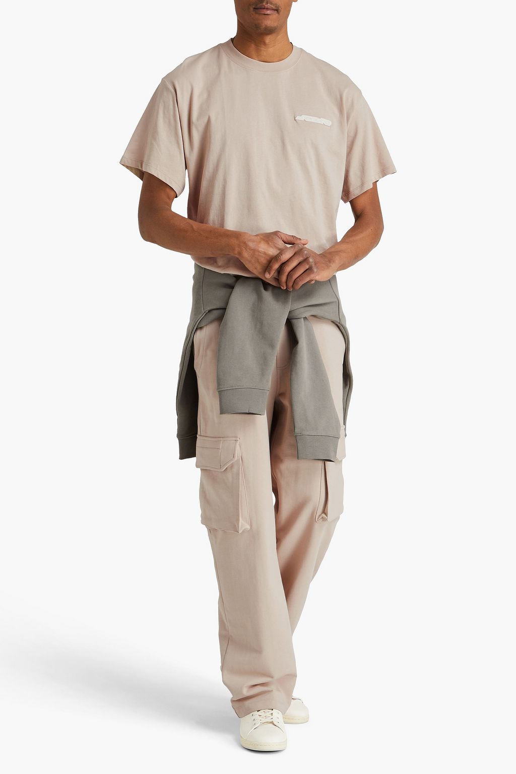 SANDRO Appliquéd cotton-jersey T-shirt