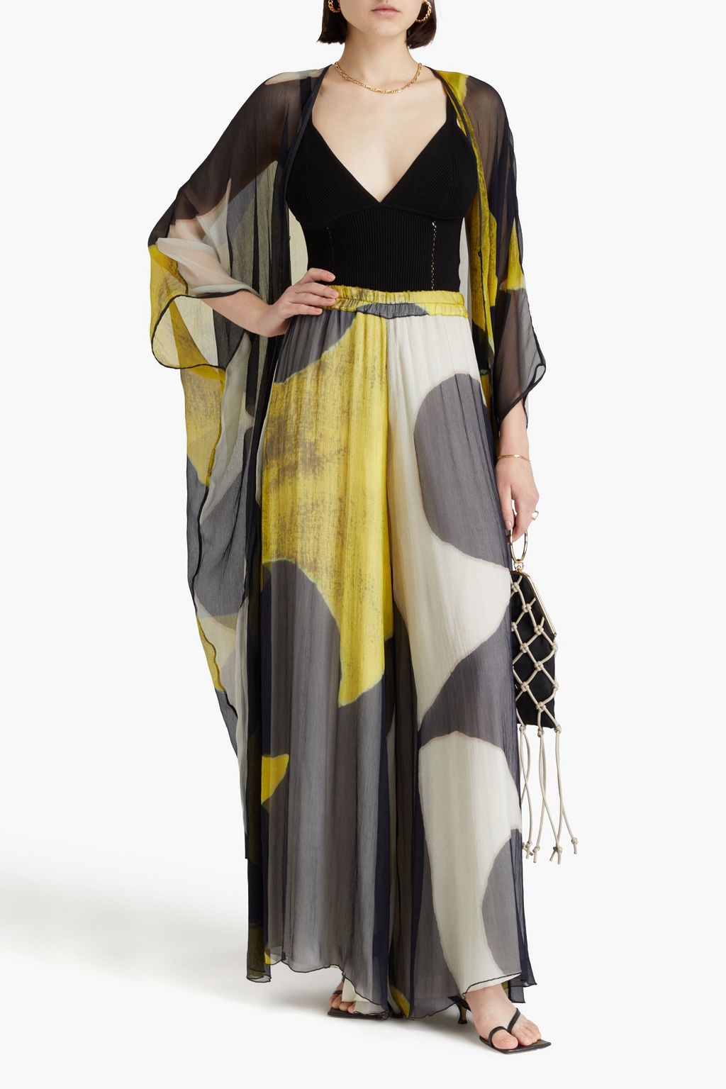 GENTRYPORTOFINO Printed silk-crepon wide-leg pants