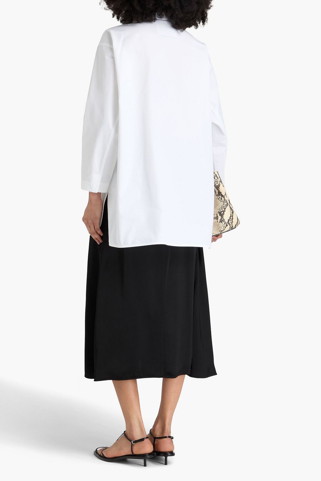 JIL SANDER قميص من قطن بوبلين مزين بكسرات