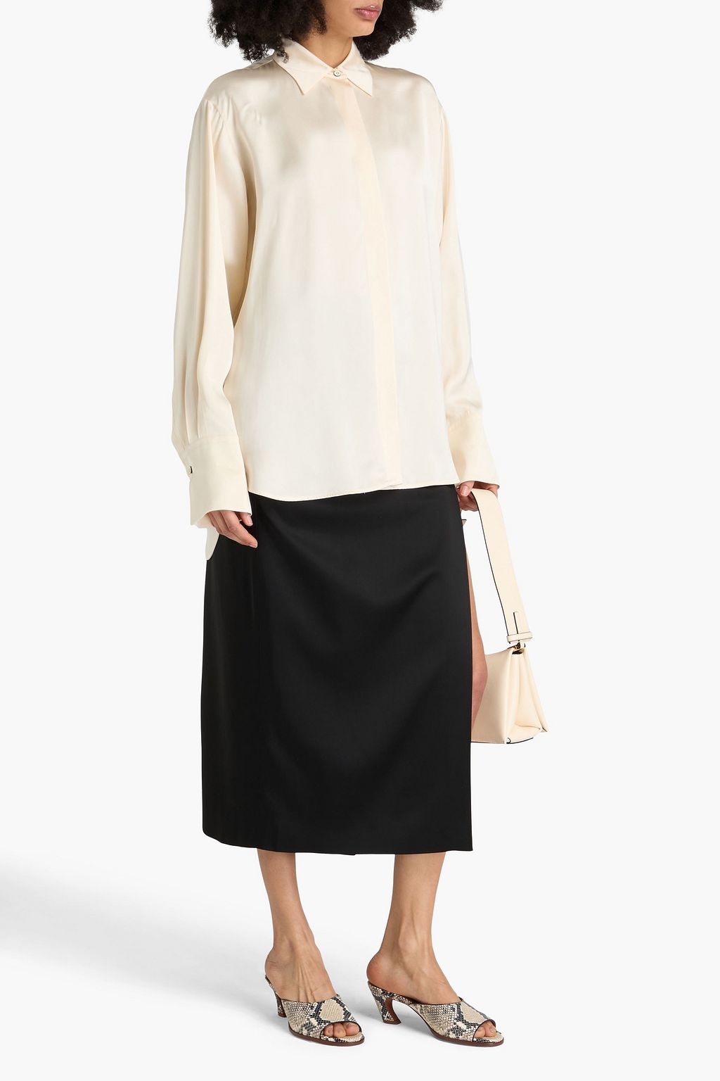 JIL SANDER قميص من الساتان