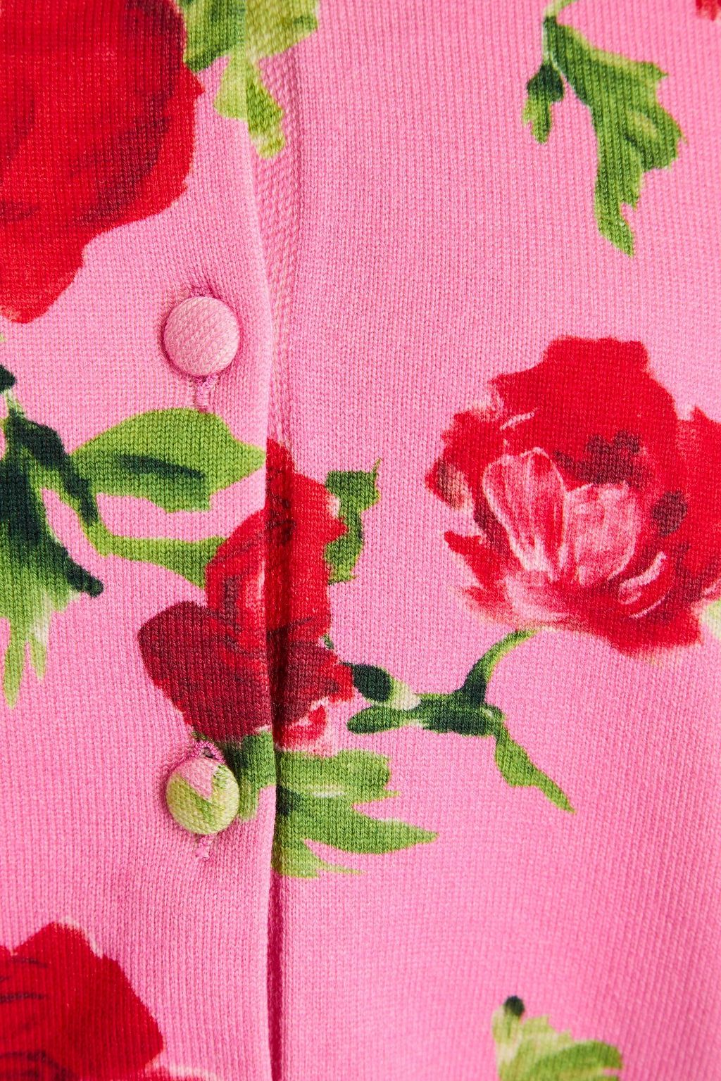 CAROLINA HERRERA Floral-print silk and cotton-blend cardigan