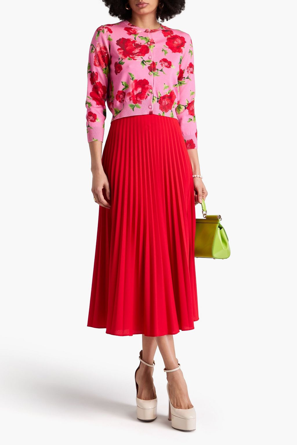 CAROLINA HERRERA Floral-print silk and cotton-blend cardigan