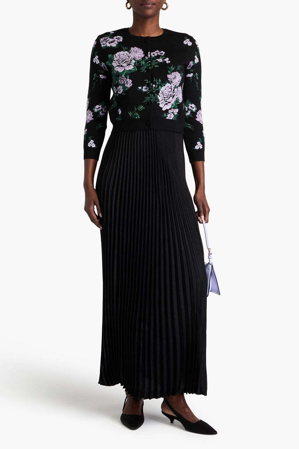 CAROLINA HERRERA كارديغان قصير من نسيج الجاكار ومزيج الحرير