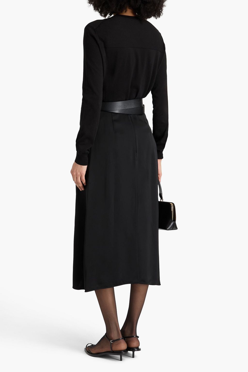 JIL SANDER تنورة متوسطة الطول من الساتان
