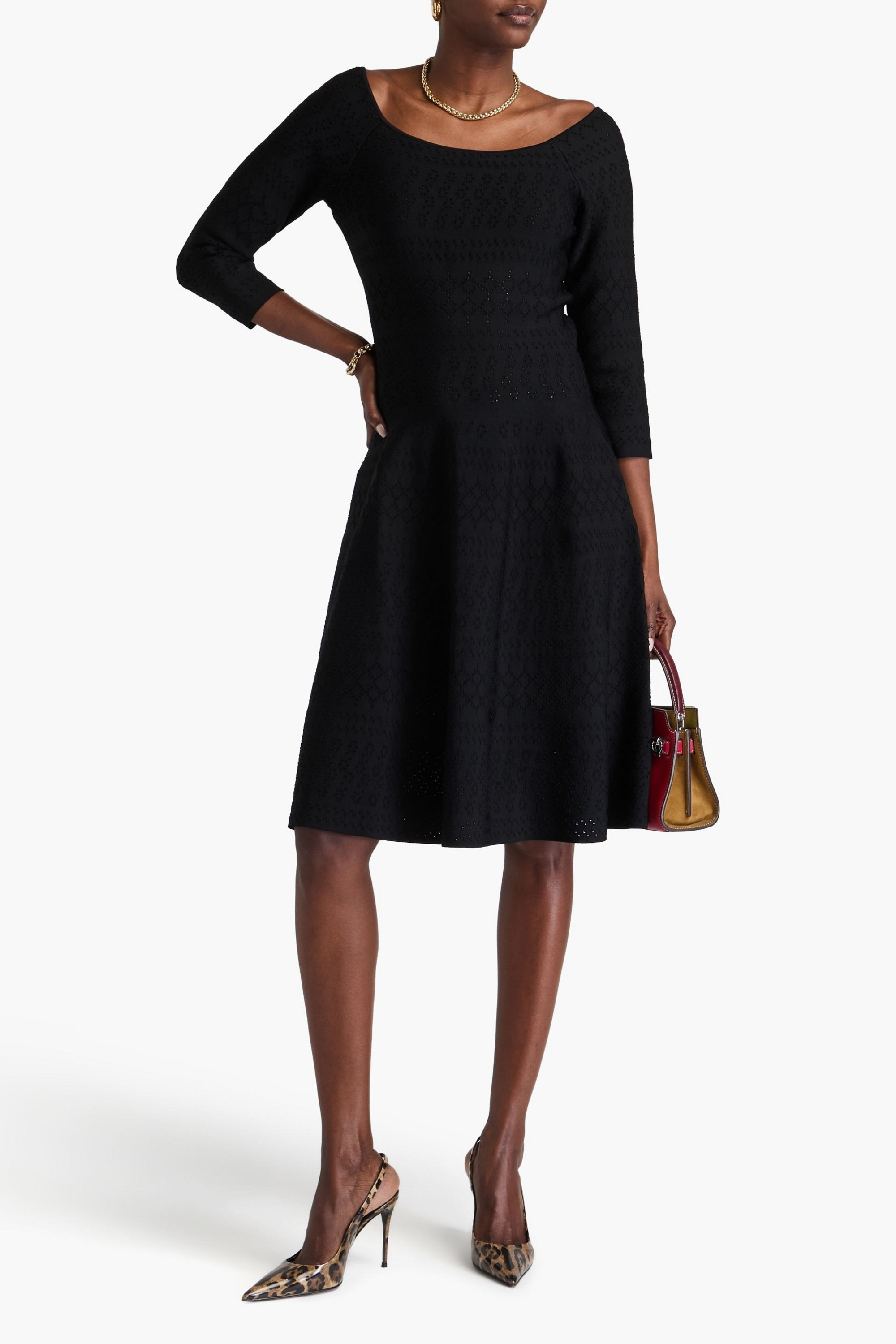 Carolina Herrera Pointelle-knit dress