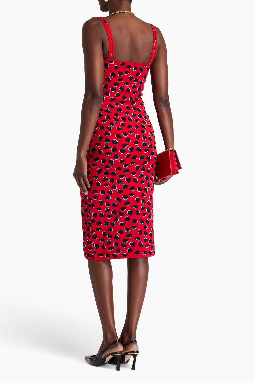 CAROLINA HERRERA Jacquard-knit silk-blend midi dress