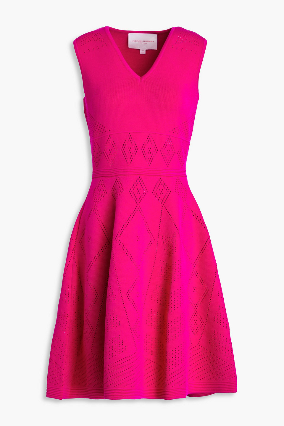 Carolina Herrera Pointelle-knit Dress In Fuchsiafarben