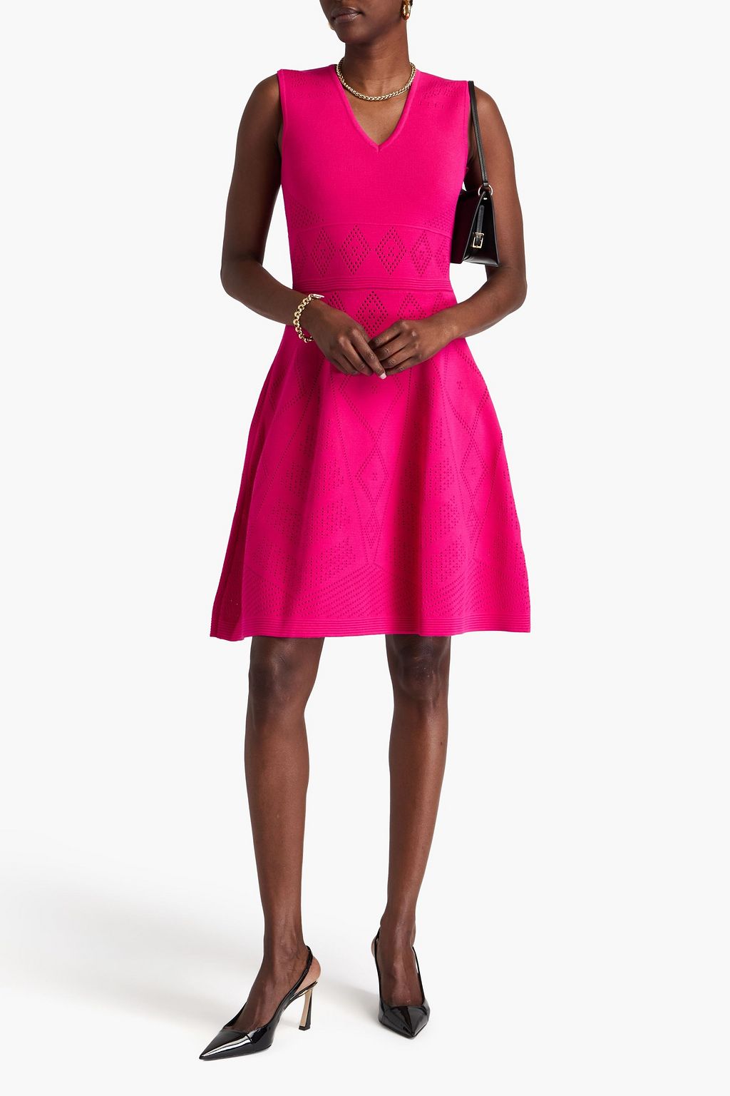 CAROLINA HERRERA Pointelle-knit dress