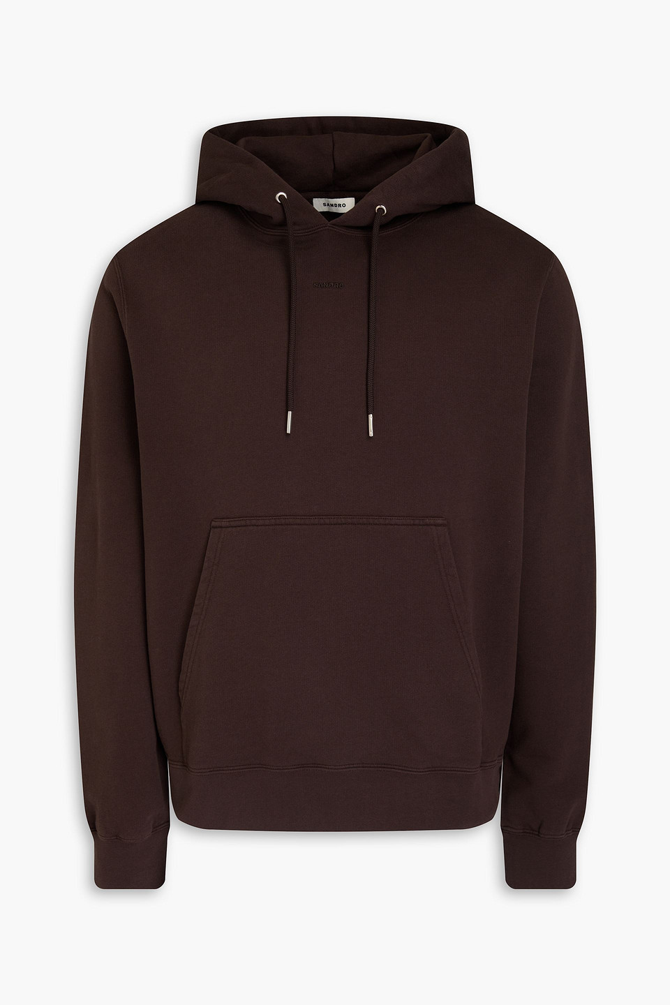 Sandro Hoodie Aus Baumwollfleece In Black/ Brown