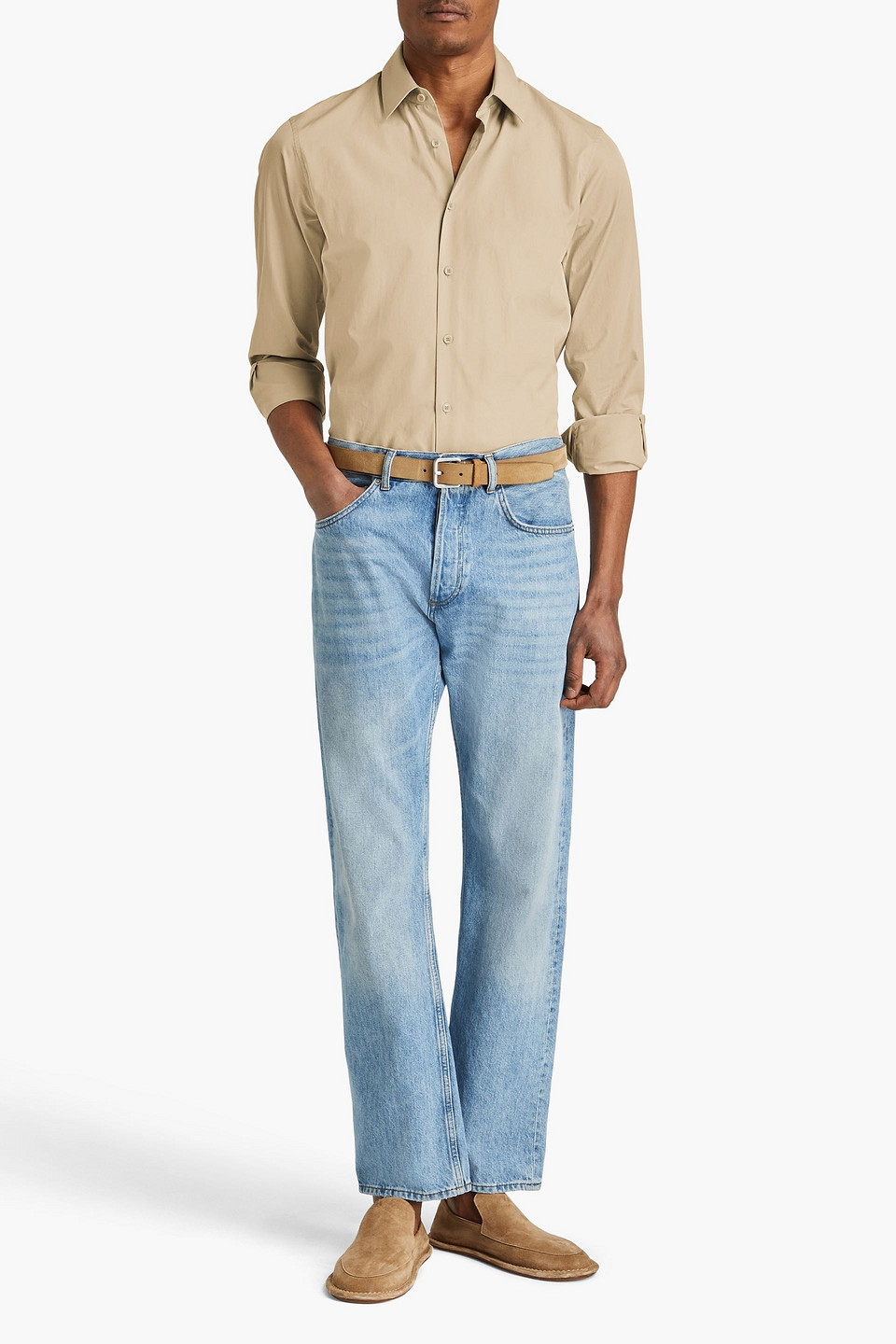 Sandro Hemd Aus Baumwollpopeline In Beige