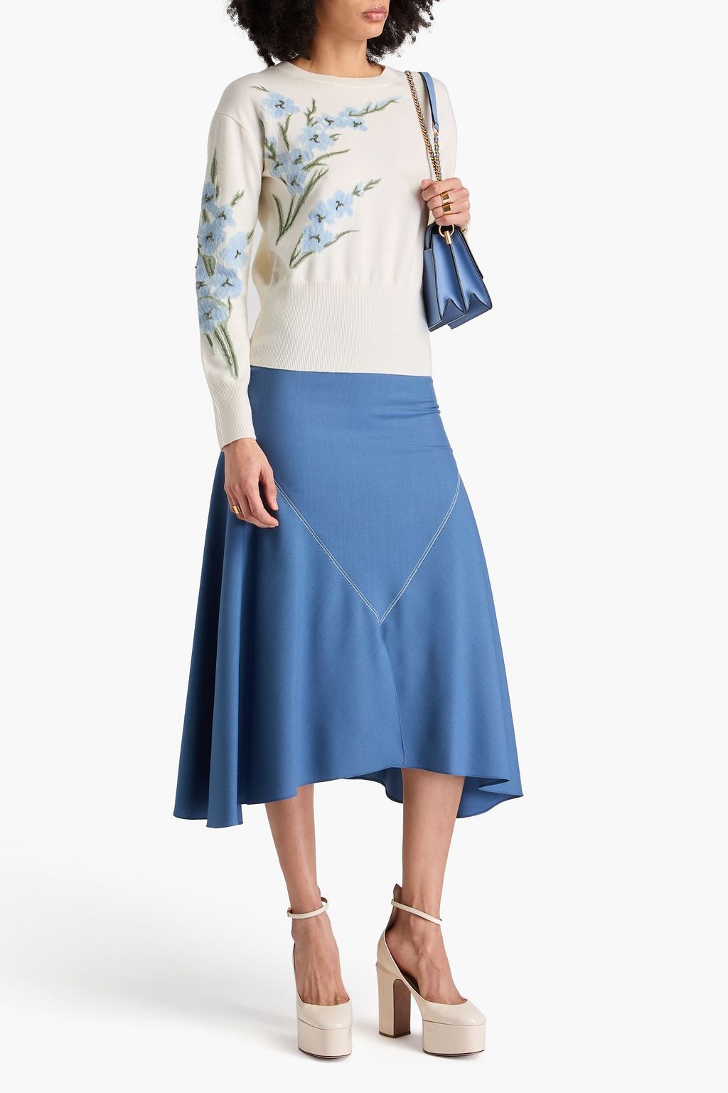CAROLINA HERRERA كنزة رياضية مصنوعة من الصوف بتصميم مطرّز