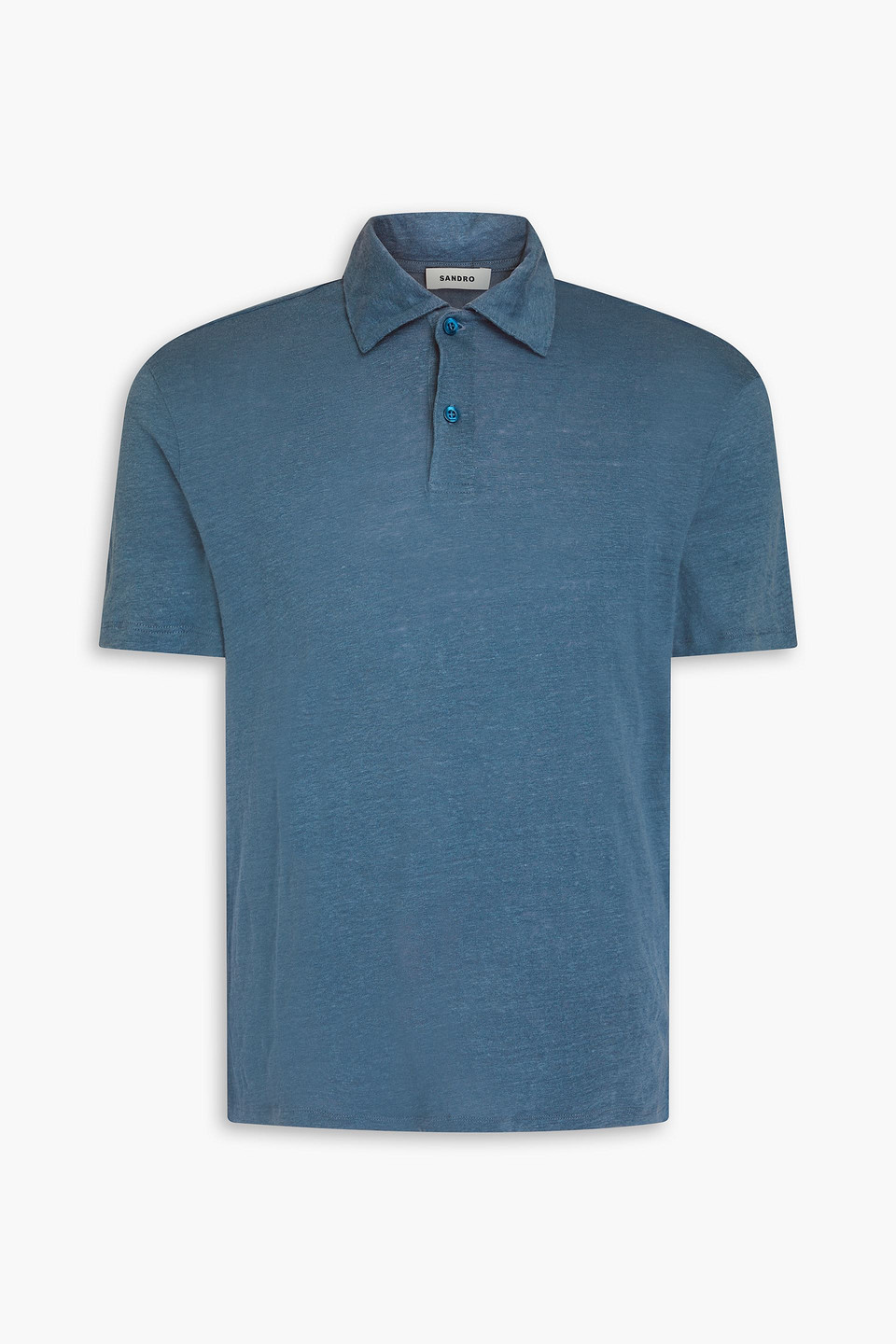 Sandro Poloshirt Aus Leinen In Blau