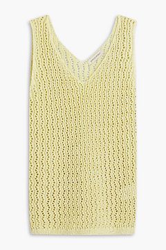 GENTRYPORTOFINO Sequined linen-blend tank