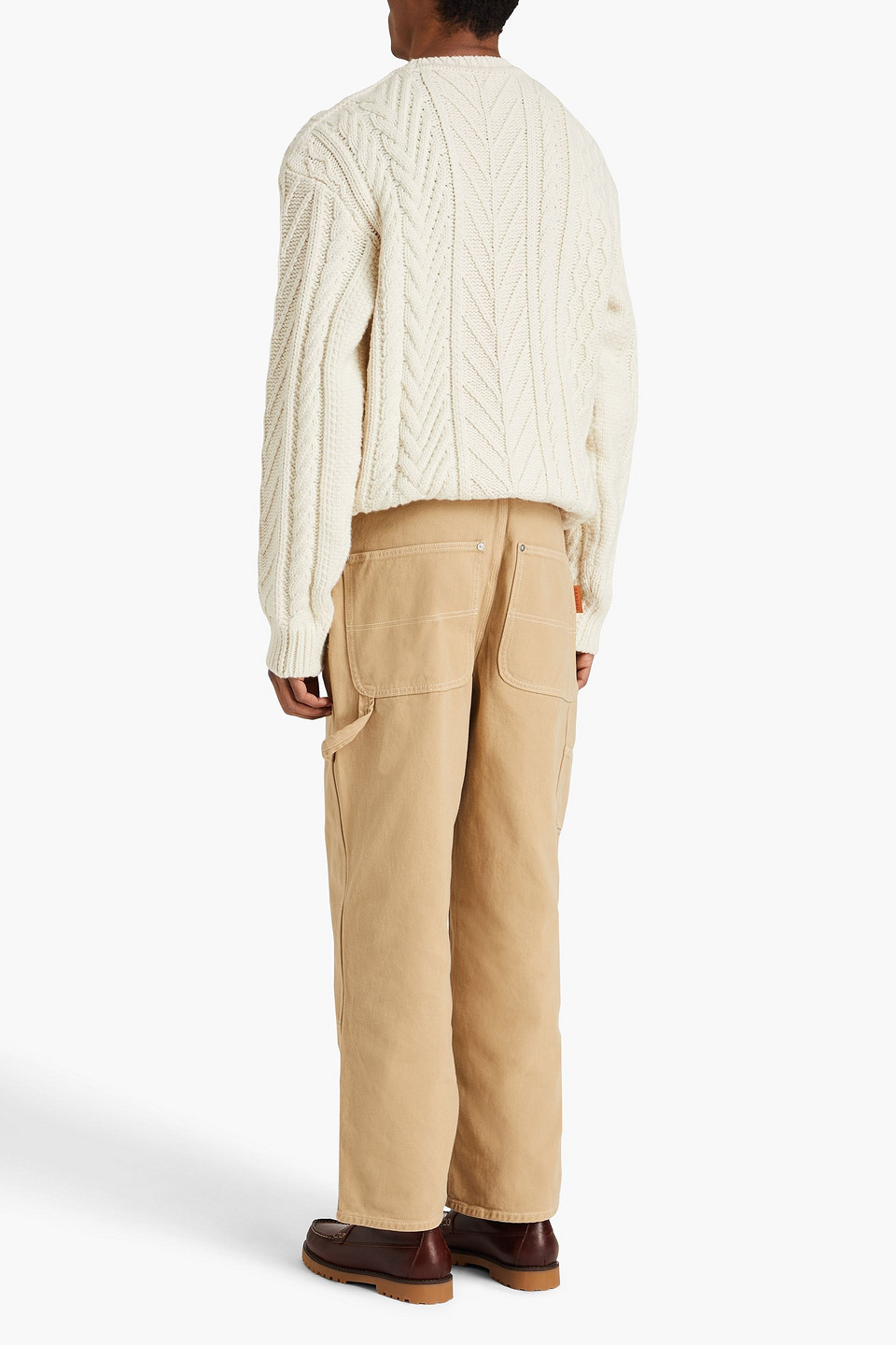 Sandro Hose Aus Baumwoll-gabardine In Beige
