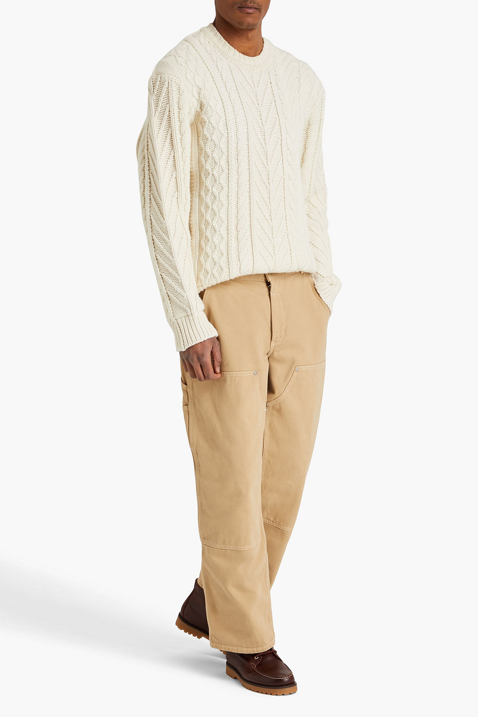 Sandro Hose Aus Baumwoll-gabardine In Beige