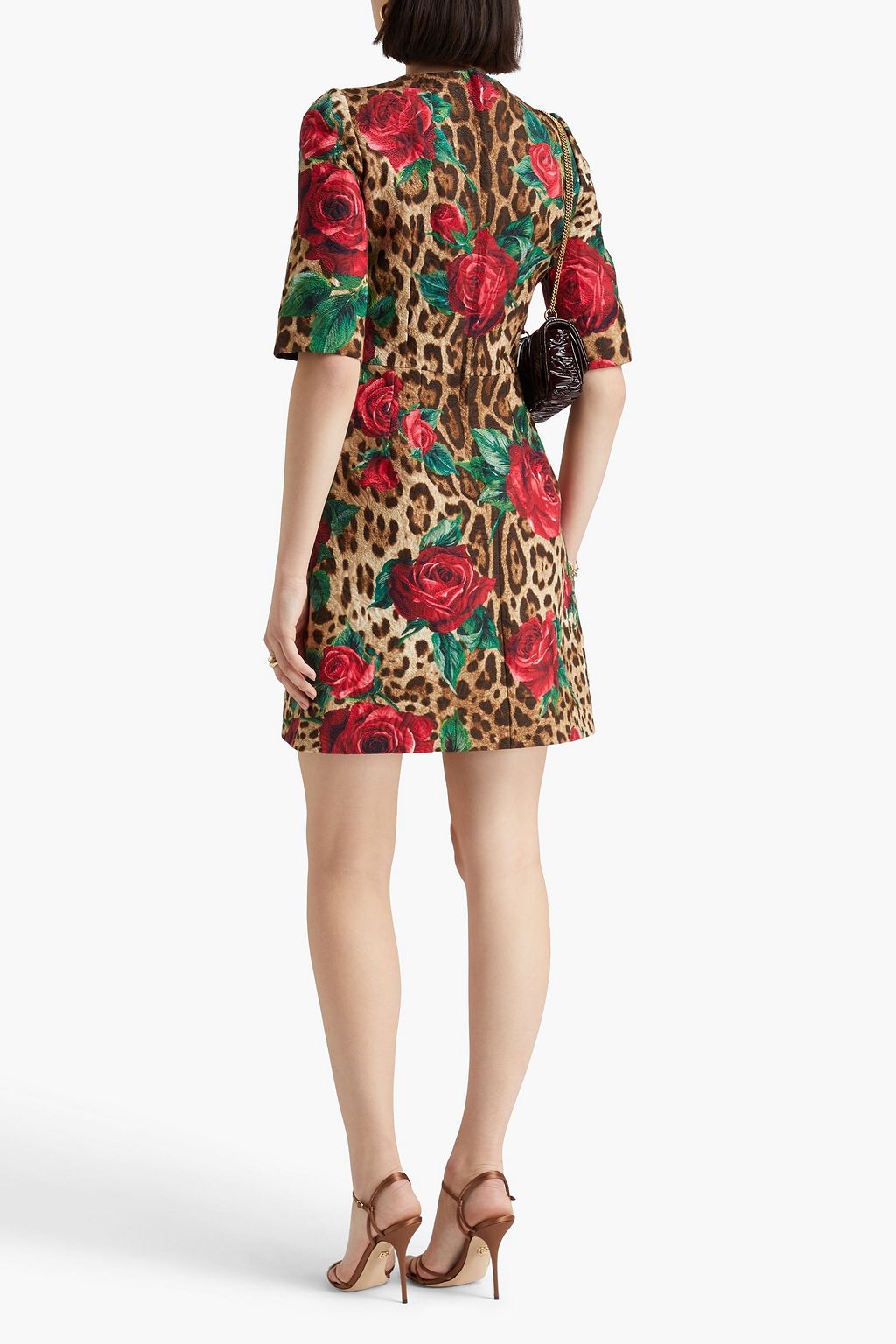 DOLCE&GABBANA Printed cotton-blend cloqué mini dress