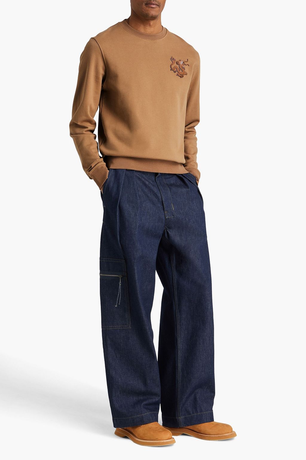 SANDRO フレンチコットンテリー スウェットシャツ アップリケ付き